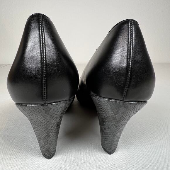 Naturalizer Bellows Pumps Women's 8.5 Black And Gray Snakeskin N5 Comfort Heels - Picture 5 of 7